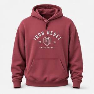 Iron Rebel Mens XL Burgundy Unstoppable Hoodie Pullover Bodybuilding Sweatshirt